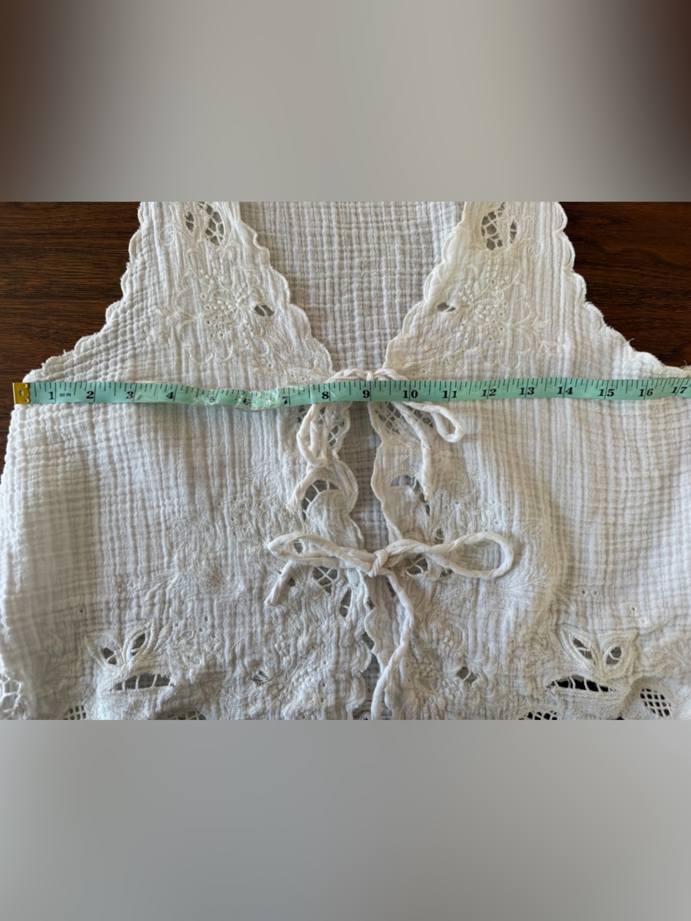 Zara Embroidered Openwork Gauze Tie-Front Vest Top: M - Picture 9 of 11
